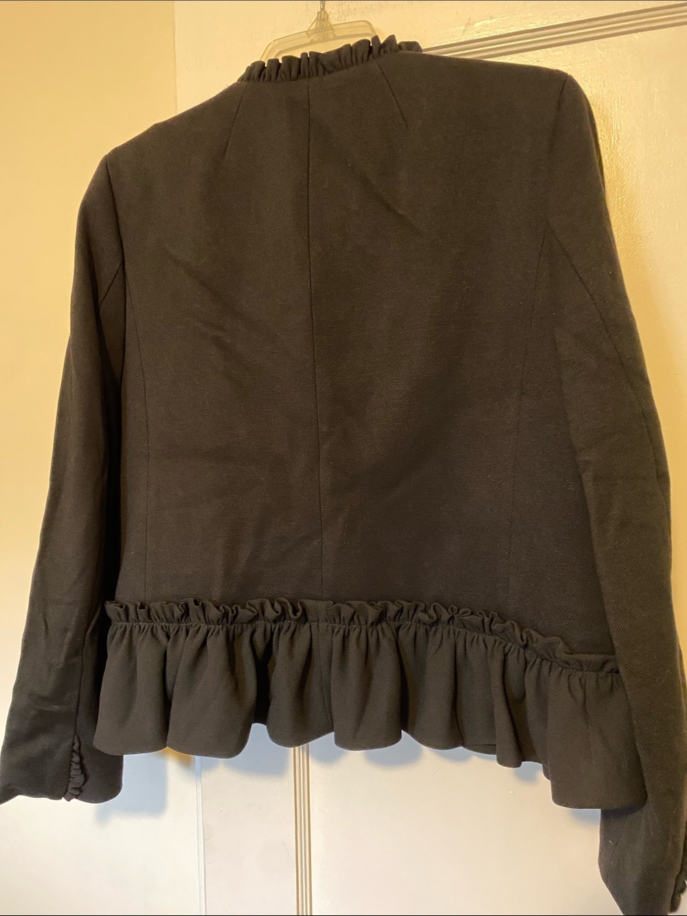 J. Crew ruffled black going out blazer peplum size 12 - Picture 14 of 16